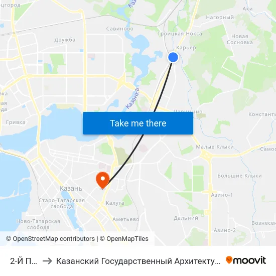 2-Й Переезд to Казанский Государственный Архитектурно-Строительный Университет map