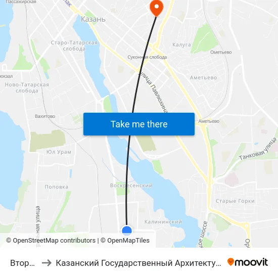 Вторчермет to Казанский Государственный Архитектурно-Строительный Университет map
