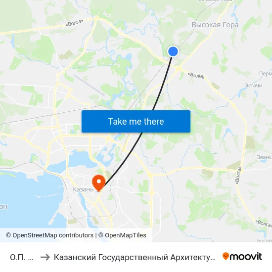 О.П. 807 Км to Казанский Государственный Архитектурно-Строительный Университет map