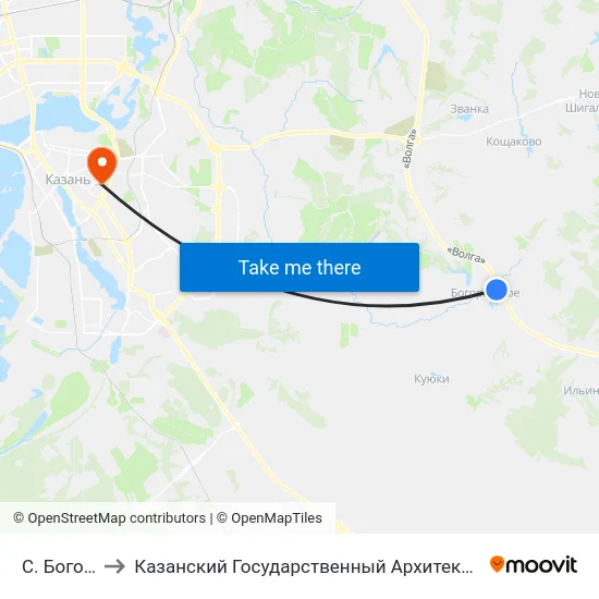 С. Богородское to Казанский Государственный Архитектурно-Строительный Университет map