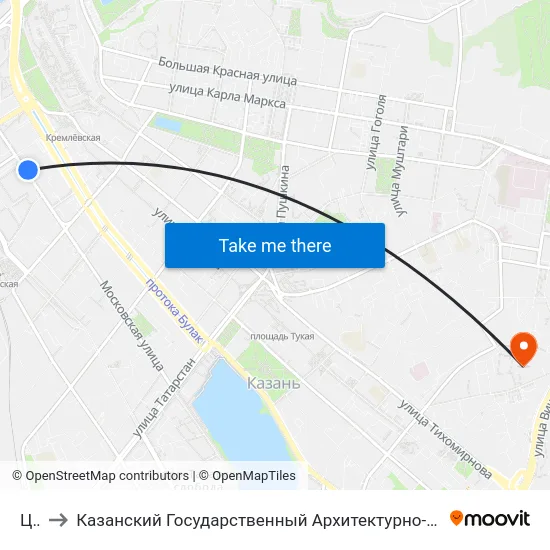 Цум to Казанский Государственный Архитектурно-Строительный Университет map