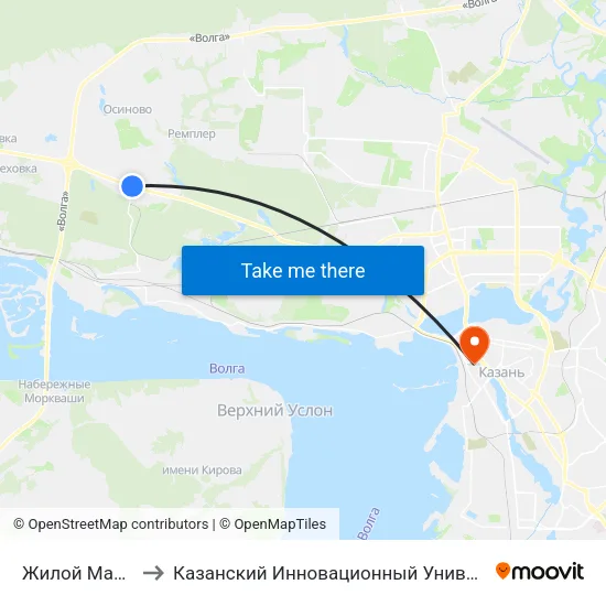 Жилой Массив Залесный to Казанский Инновационный Университет Имени В.Г Тимирясова (Иэуп) map
