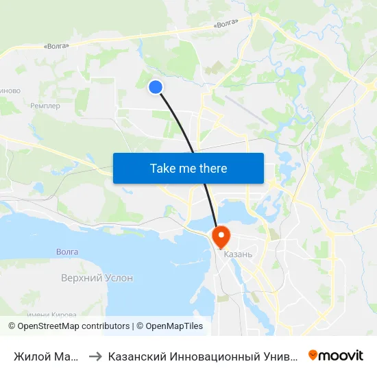 Жилой Массив Северный to Казанский Инновационный Университет Имени В.Г Тимирясова (Иэуп) map