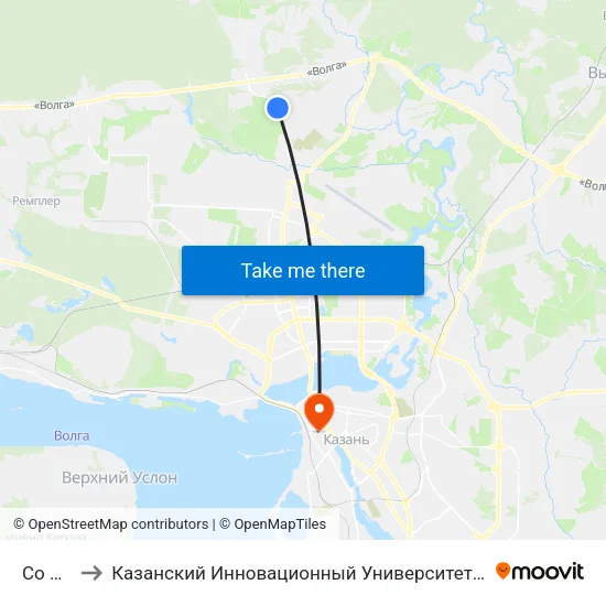 Со Кмпо8 to Казанский Инновационный Университет Имени В.Г Тимирясова (Иэуп) map