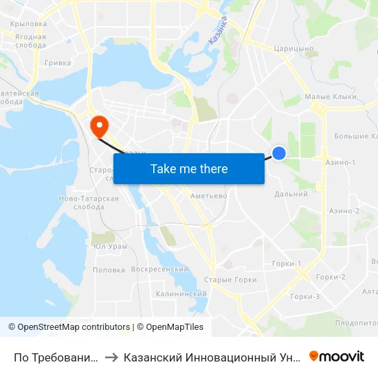 По Требованию (Пр.А.Камалеева) to Казанский Инновационный Университет Имени В.Г Тимирясова (Иэуп) map