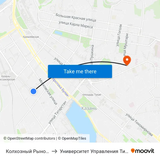 Колхозный Рынок-4 to Университет Управления Тисби map