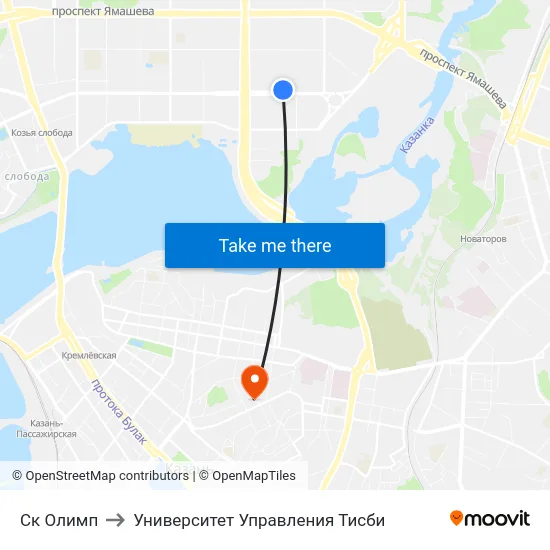 Ск Олимп to Университет Управления Тисби map