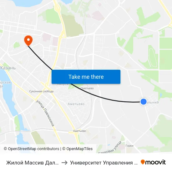 Жилой Массив Дальний to Университет Управления Тисби map