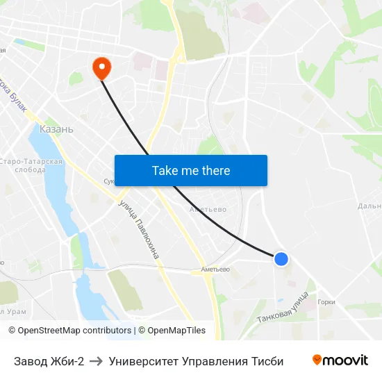 Завод Жби-2 to Университет Управления Тисби map