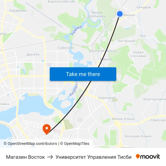 Магазин Восток to Университет Управления Тисби map
