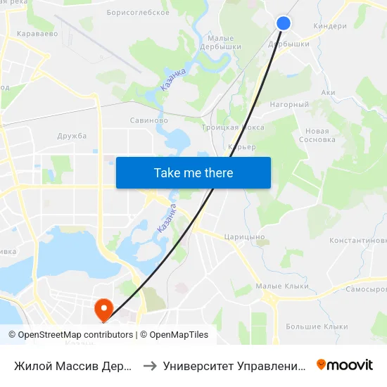 Жилой Массив Дербышки to Университет Управления Тисби map