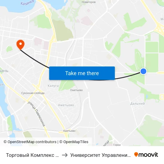 Торговый Комплекс Мега-1 to Университет Управления Тисби map