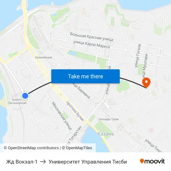Жд Вокзал-1 to Университет Управления Тисби map