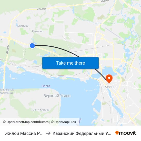 Жилой Массив Ремплер to Казанский Федеральный Университет map