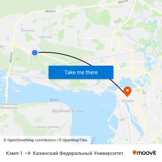Кэмп-1 to Казанский Федеральный Университет map