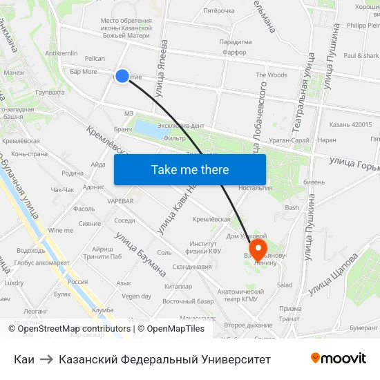 Каи to Казанский Федеральный Университет map