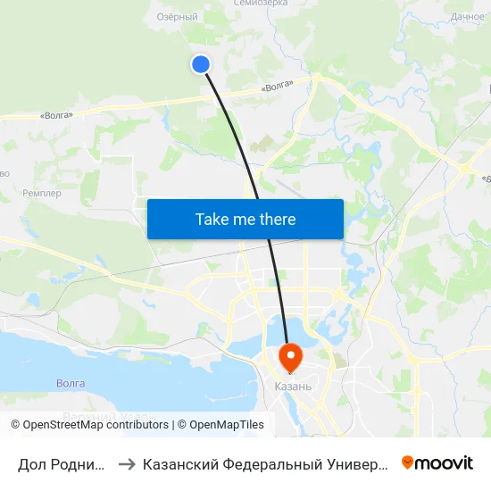 Дол Родничок to Казанский Федеральный Университет map