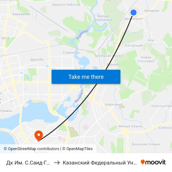 Дк Им. С.Саид-Галиева to Казанский Федеральный Университет map