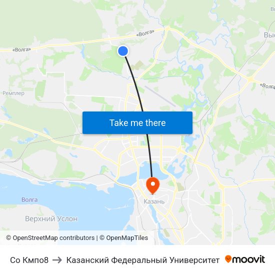 Со Кмпо8 to Казанский Федеральный Университет map