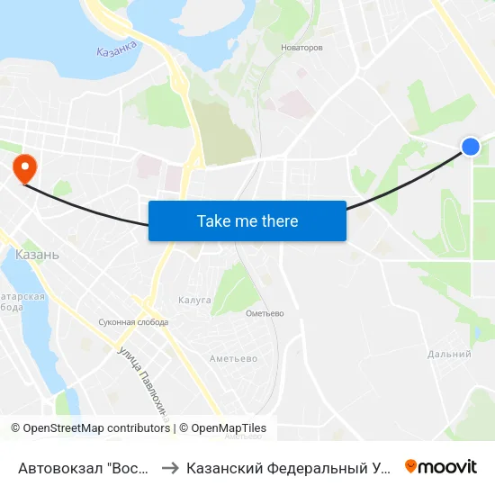 Автовокзал "Восточный" to Казанский Федеральный Университет map
