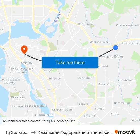 Тц Зельгрос to Казанский Федеральный Университет map