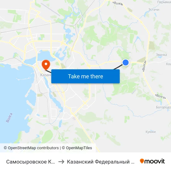 Самосыровское Кладбище to Казанский Федеральный Университет map