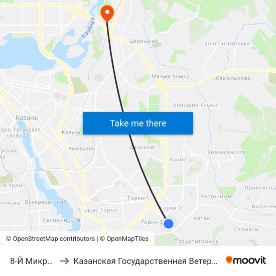 8-Й Микрорайон to Казанская Государственная Ветеринарная Академия map