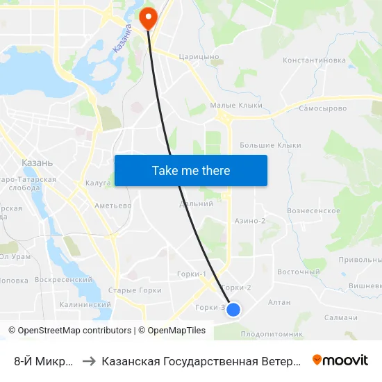 8-Й Микрорайон to Казанская Государственная Ветеринарная Академия map