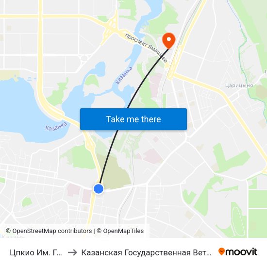 Цпкио Им. Горького-3 to Казанская Государственная Ветеринарная Академия map