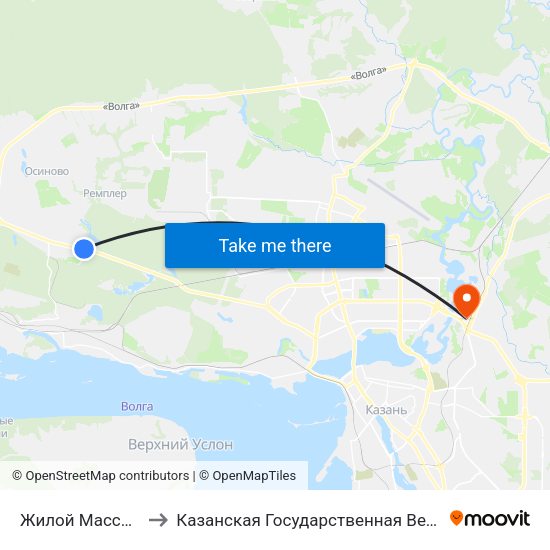Жилой Массив Ремплер to Казанская Государственная Ветеринарная Академия map