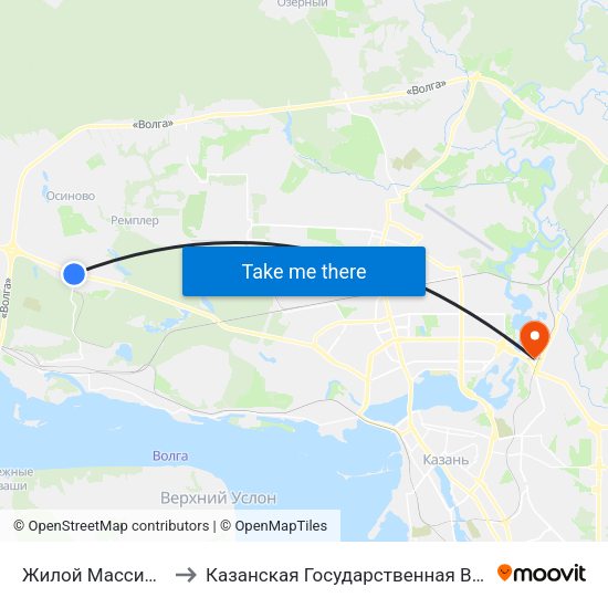 Жилой Массив Залесный-1 to Казанская Государственная Ветеринарная Академия map