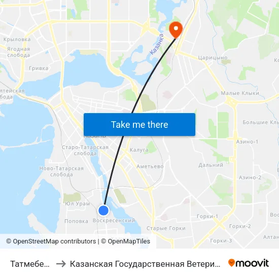 Татмебельбыт to Казанская Государственная Ветеринарная Академия map