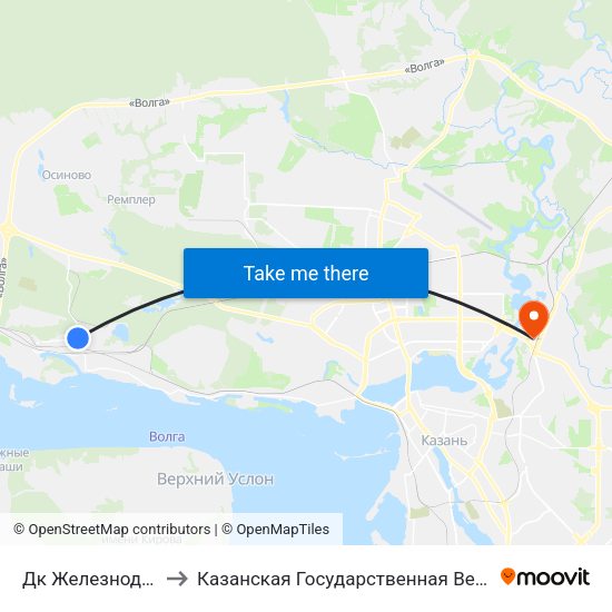 Дк Железнодорожников to Казанская Государственная Ветеринарная Академия map