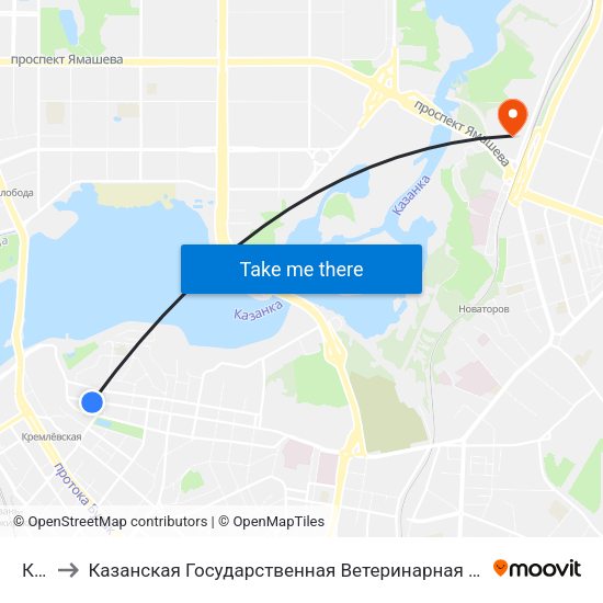 Каи to Казанская Государственная Ветеринарная Академия map
