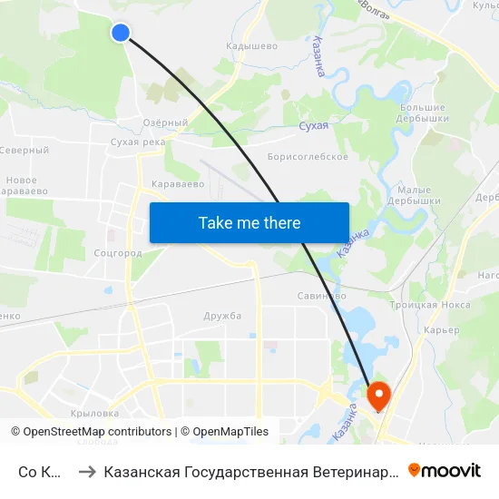 Со Кмпо8 to Казанская Государственная Ветеринарная Академия map