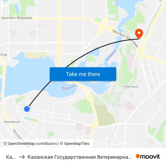 Каи-2 to Казанская Государственная Ветеринарная Академия map