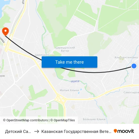 Детский Сад №148-1 to Казанская Государственная Ветеринарная Академия map