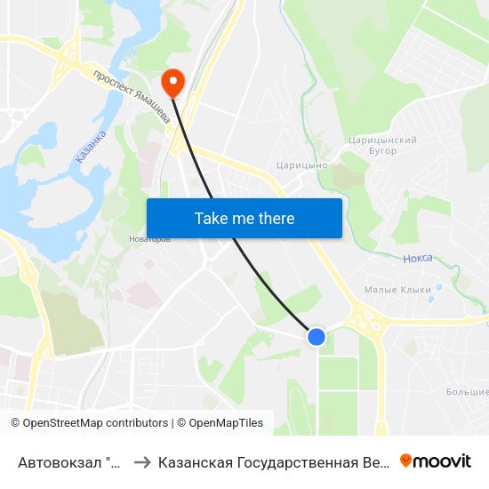Автовокзал "Восточный" to Казанская Государственная Ветеринарная Академия map