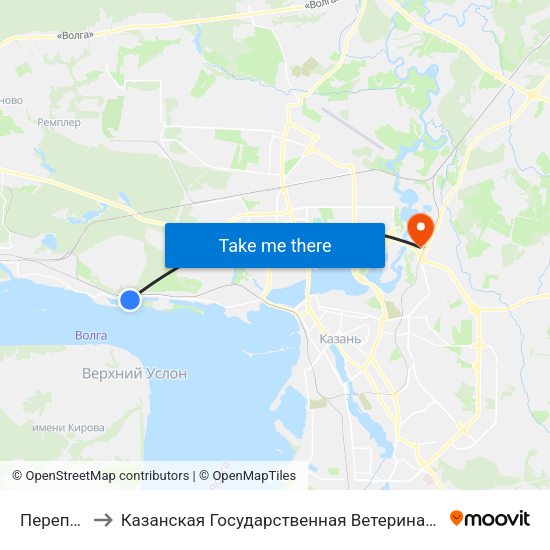 Переправа to Казанская Государственная Ветеринарная Академия map