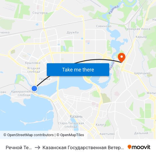 Речной Техникум to Казанская Государственная Ветеринарная Академия map