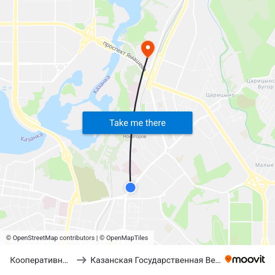Кооперативный Институт to Казанская Государственная Ветеринарная Академия map