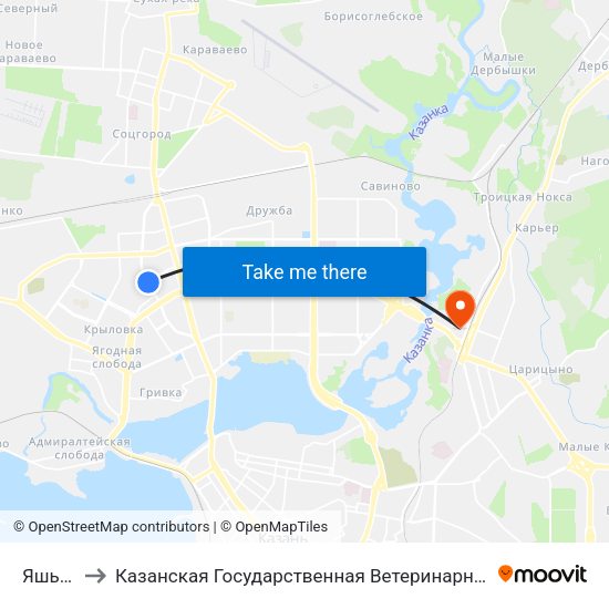 Яшьлек to Казанская Государственная Ветеринарная Академия map
