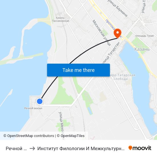 Речной Порт-1 to Институт Филологии И Межкультурной Коммуникации Кфу map