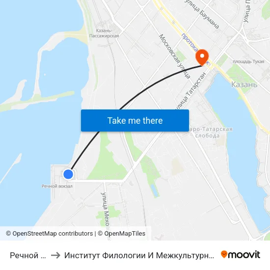 Речной Порт-1 to Институт Филологии И Межкультурной Коммуникации Кфу map