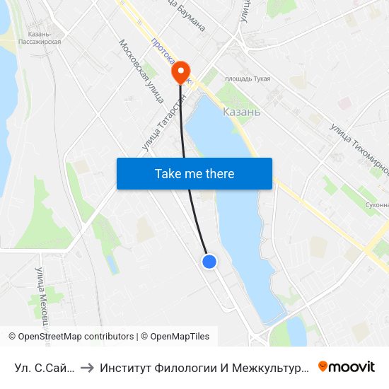 Ул. С.Сайдашева to Институт Филологии И Межкультурной Коммуникации Кфу map