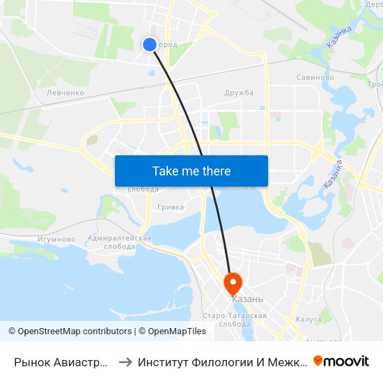 Рынок Авиастроительного Района to Институт Филологии И Межкультурной Коммуникации Кфу map