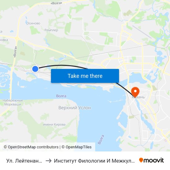 Ул. Лейтенанта Красикова to Институт Филологии И Межкультурной Коммуникации Кфу map
