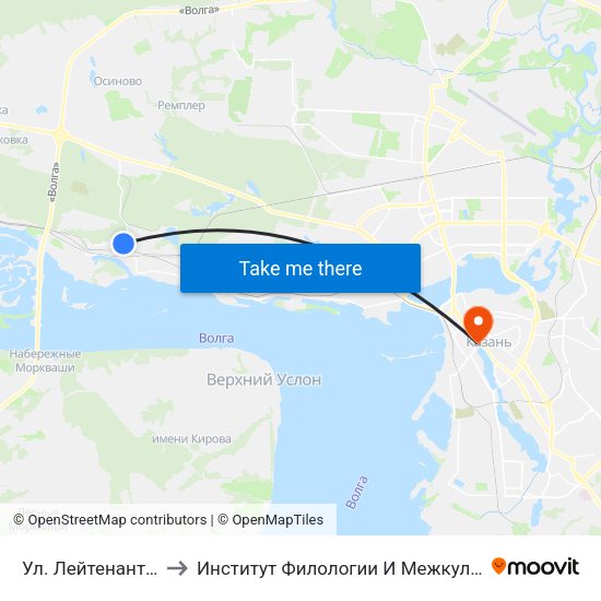 Ул. Лейтенанта Красикова-1 to Институт Филологии И Межкультурной Коммуникации Кфу map