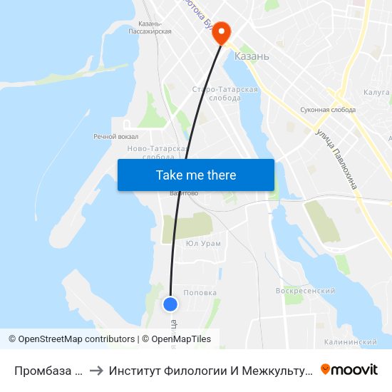 Промбаза Ласточка to Институт Филологии И Межкультурной Коммуникации Кфу map