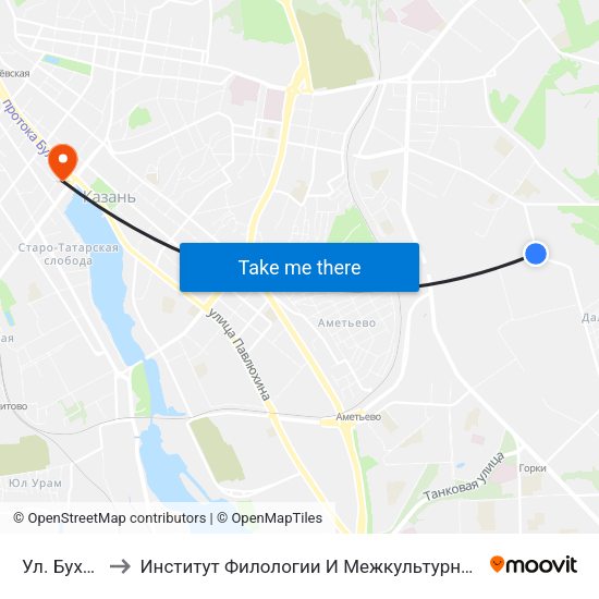 Ул. Бухарская to Институт Филологии И Межкультурной Коммуникации Кфу map